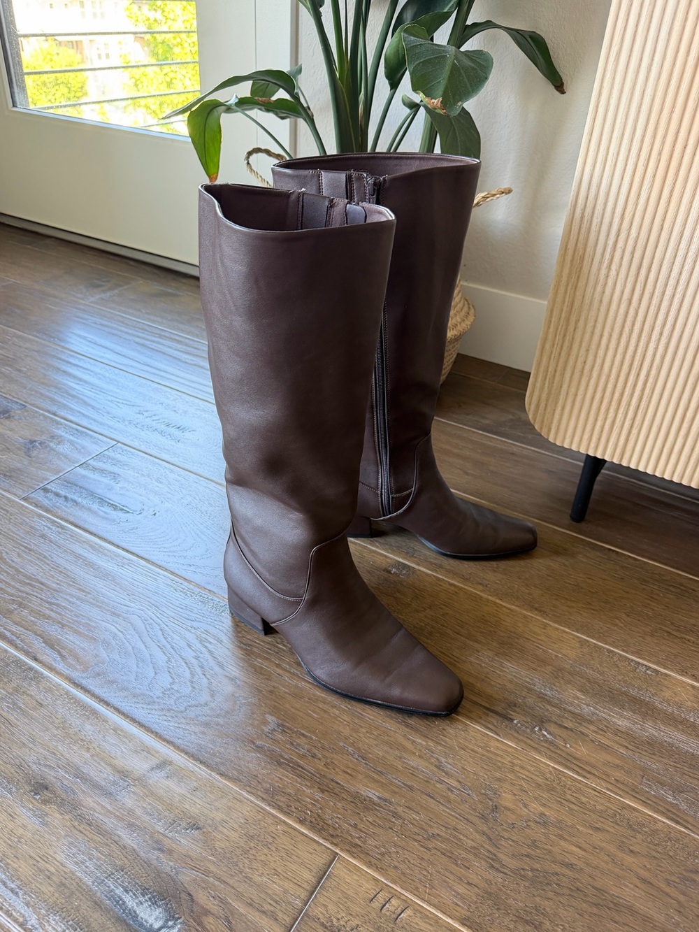 a new day wide calf brown Over-the-Knee Riding Boots